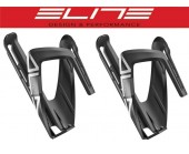 Pair of Elite ALA Bottle cages Black White Water Bottle Cage lightweight 39g